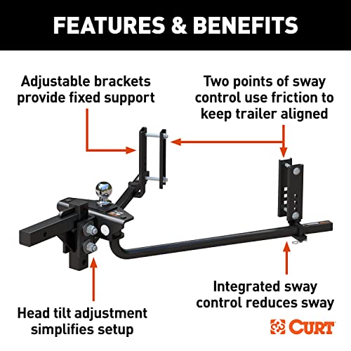 CURT 17601 TruTrack 2P Weight Distribution Hitch with 2X Sway Control, Up to 10K, 2-in Shank, 2-5/16-Inch Ball by CURT - Image 3