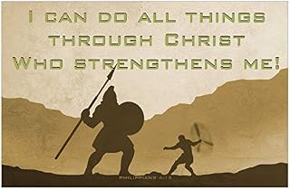 David and Goliath Inspirational Christian Poster-K5