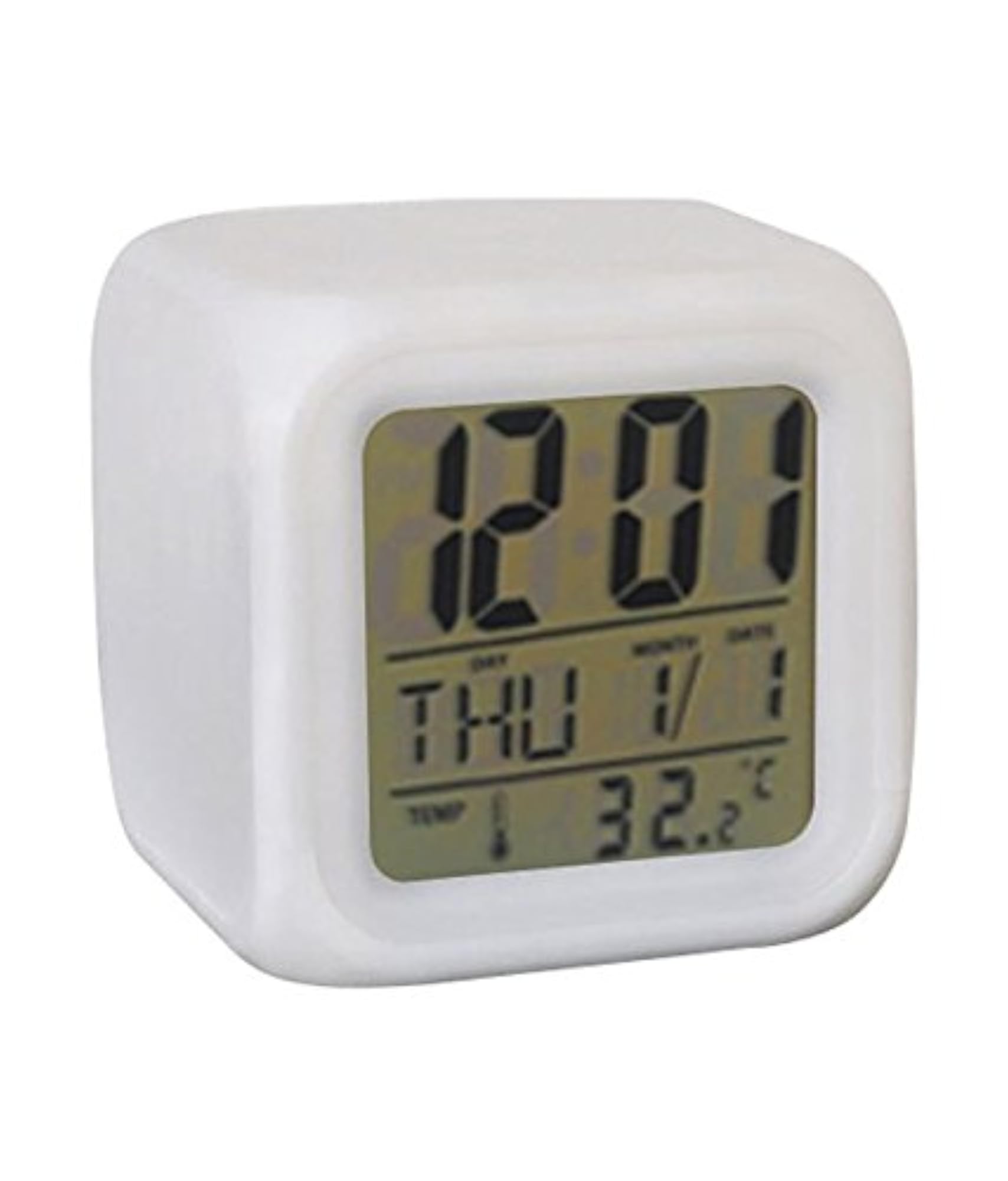 Plastic Abstract Alarm Clock with 7 Colour Changing Display
