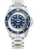 EUTOUR Men's Watches-Unique Magnetic Bead Hour Display & Luminous 40mm Blue Dial, 3ATM Water Resistant, Quartz Analog with 20mm Adjustable Stainless Steel Silver Strap for Fashion Style Business Casual & Daily Wear