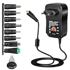 BuyWeek 30W Alimentatore Universale AC a DC 3V/4.5V/5V/6V/7.5V/9V/12V Alimentatore Regolabile Trasformatore con 8 Connettori DC e USB, per Elettronica Domestica