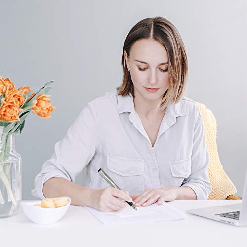 Scrivi Pens Fountain Pen Set [Extra Fine Nib], Classic Collection; Gift Case; 2 Ink Cartridges, Ink Refill Converter, Calligraphy, Smooth Writing Pens [Silver Chrome Trim], Perfect For Men And Women #TOP5