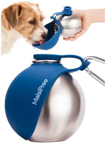 Malsipree 2-in-1 Portable Dog Water Bottle & Bowl