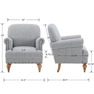 Kmaxlinenaccentchairmidcenturymodernsofachaircomfyloungechairarmchairupholsteredreadingclubchairwithsoildwoodlegsforlivingroombedroombluestripe Urban Country Home Decor Kmax linen accent chair mid century modern sofa chair comfy lounge chair armchair upholstered reading club chair with soild wood legs for living room bedroom blue stripe urban country home decor