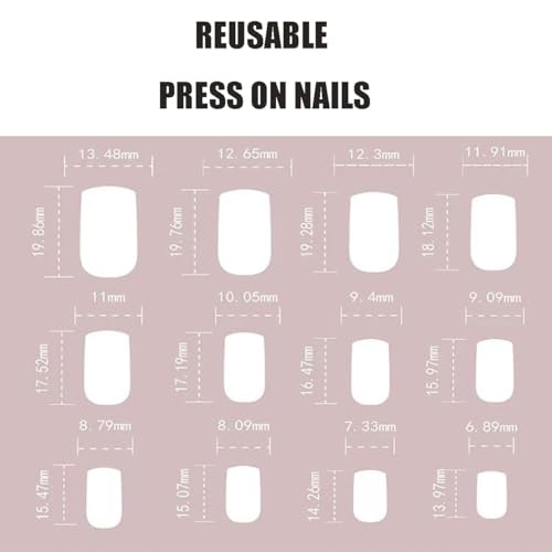 Image of Black Press on Nails Leopard Print Fake Nails with French Tip Design Glossy Glue on Nails Short Square False Nails Artificial Acrylic Full Cover Stick on Nails for Women Girls Nail Decoration 24Pcs