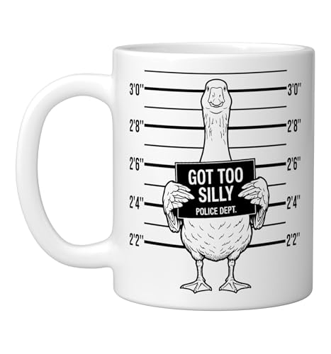 Got Too Silly, Funny Goose & Goose Pun, Goose Ceramic Mug, White