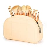ASPACES Travel Makeup Brush Holder, Silicone Cosmetic Bag for Women, Waterproof Toiletry Organizer w