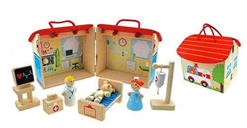 Preisvergleich Produktbild Inware 22789 - Krankenhausset, 11-teilig, aus Holz, Spielset