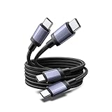 (240W 2M 2本入り) UGREEN USB C ケーブル 240W 高出力 MacBookやノートPC向け iPhone 充電ケーブル 5A 48V PD3.1 タイプC to C 高速充電 高耐久性 断線防止 絡みにくい 結束バンド付き MacBook Pro Air/iPad、iPhone 17/16/15シリーズ、Galaxy/Pixel/Xperiaなど殆どのCタイプ各種対応