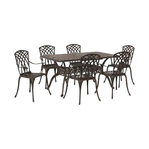 Garten Essgruppe Aluminium Bronze 7-teilig