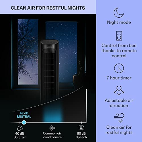 Klarstein Mobiele airconditioner, 5-in-1 mobiele luchtkoeler met nachtmodus, ventilator, stil, luchtbevochtiger en luchtreiniger, mobiele airconditioner zonder afvoerslang, torenventilator 360 m³/u, - Afbeelding 5