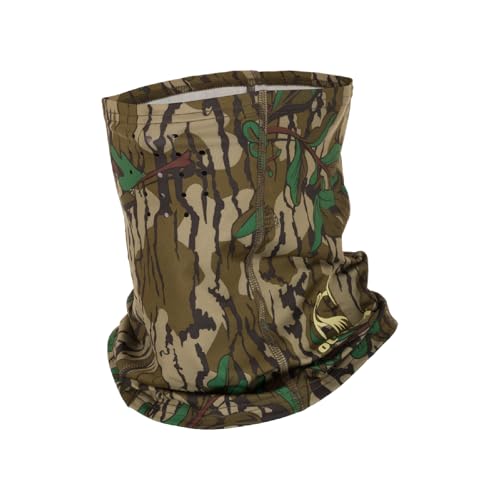 Drake Waterfowl Performance Stretch-Fit Half Mask - Stretch Knit Flexible Breathable Hunting Mask w/Perforated Holes Greenleaf
