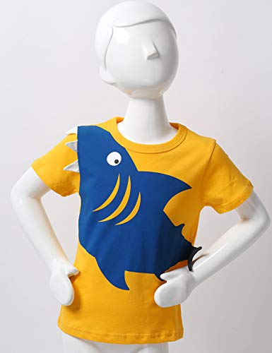 iiniim Shark Pattern Short Sleeve Boys Tops T-Shirt forSummer Baby Boy Casual Party Children Tees Shirt4