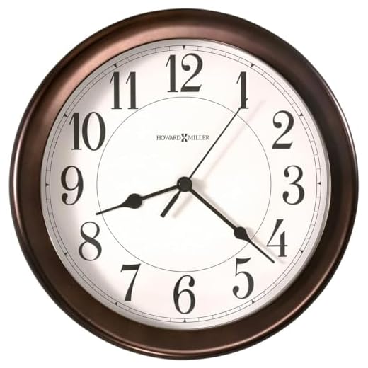 Howard Miller Fruitland Wall Clock II 549-683 – 8.5-Inch Round Oil-Rubbed Bronze Finished Case, Modern Home Decor, Quartz Movement Timepiece, 3-Point Secure Screw Mount System