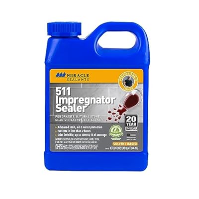 Miracle Sealants 511 Impregnator Advanced Penetrating Sealer for Countertops, Stone, Tile & Grout, Quart