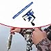 Aymzbd Mini Fishing Rod and Reel Combo Telescopic Fishing Rod Pocket Mini Pen Fishing Pole Fishing Reel for Outdoor Lake Travel, Blue