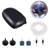 🐠【Amplia cCompatibilidad】Bomba de aire para acuarios, adecuada para tanques de agua dulce y agua salada, ampliamente utilizada en escenas como acuarios, acuarios, tanques de cría.