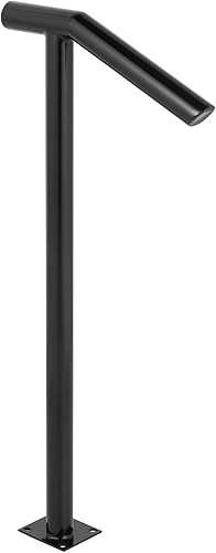 Miniatura 9 de Happybuy - Barandilla de acero de 1 a 2 escalones, barniz para hornear, barandillas de metal para escaleras al aire libre, pasamanos de un solo