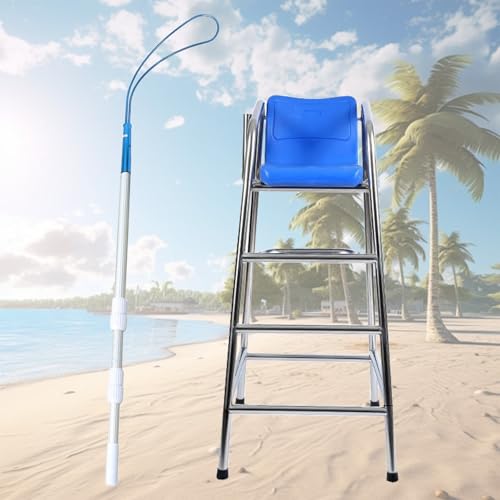 Heavy-Duty Lifeguard Chairs for Swimming Pools - 4ft, 5ft, 6ft Tall Outdoor Lifeguard Stand with Safety Hook & Pool Pole, Ideal Referee Chair for Safety & Visibility