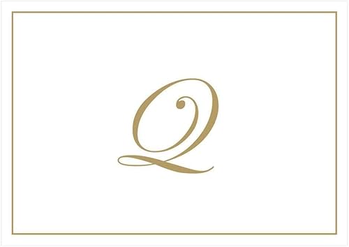 Miniatura 26 de Caspari Tarjetas de notas doradas en caja con iniciales en relieve en letra V, 16 tarjetas y sobres Dorado (Gold V)