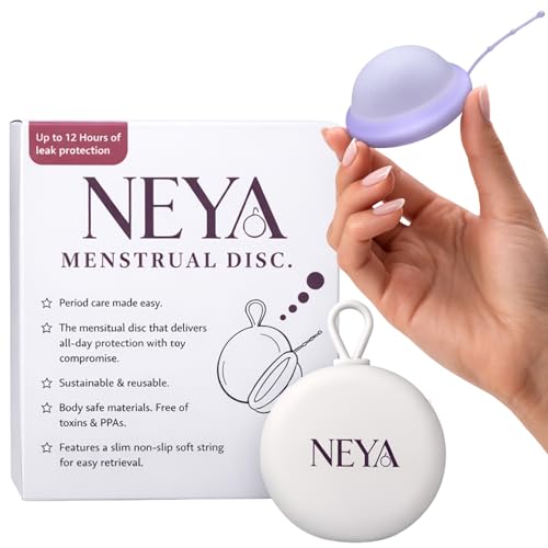 NEYA Reusable Menstrual Disc with Easy-Removal String – Comfortable Period Disc Alternative to Tampons & Cups, Leak-Resistant, Long-Lasting Protection (Small)