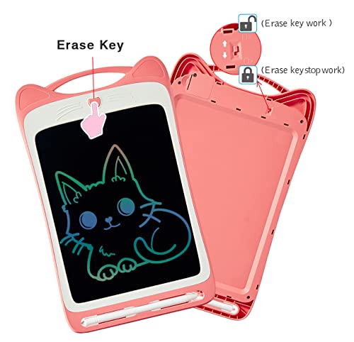 LODBY Drawing Board for Kids Gifts for 3 4 Year Old Girls Christmas, LCD Writing Tablet for Kids Educational Toys for 2 3 4 Year Old Girl Birthday Gifts, Sketch Pad Doodle Board for Toddler Girl Toys