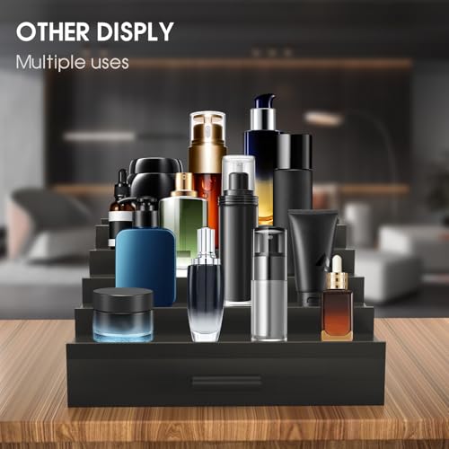 Sephyroth Cologne Organizer 5 Tier of Elegant Bamboo Perfume Organizer for Men with Hidden Storage and Practical Drawer, Perfect for Cologne Display & Gift (5T-Black) by Sephyroth - Image 6