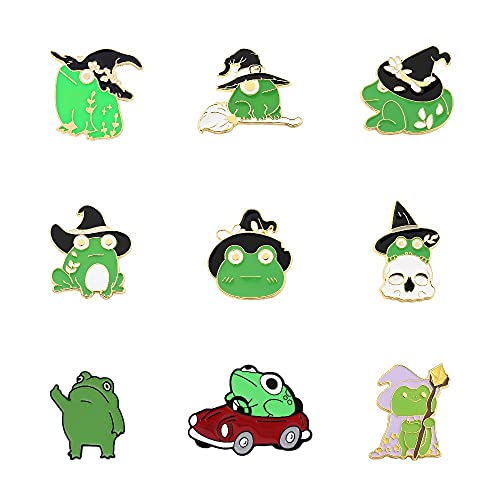 BEAGHTY Broche Grenouille 9pcs ÉPinglette Mignon,Broche De Dessin Animé, Kawaii éMail Broches Unisexe Badges Cadeau d'anniversaire éPingles à Lait pour Fils Fille FrèRe Soeurs Cover
