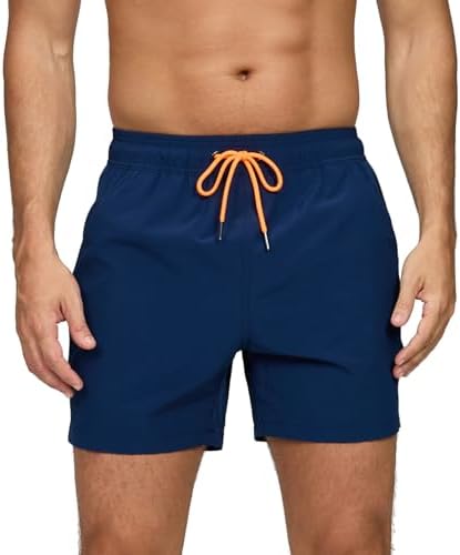 Aisprts Badeshorts Herren mit Reißverschlusstaschen Atmungsaktive Schnell Trocknende und Wasserabweisend Badehose, Schwimmhose Herren mit Meshfutter und Tunnelzug