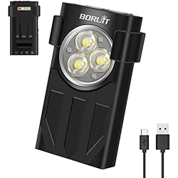 BORUIT V7 LED Mini Flashlight High Lumens Small Powerful EDC Keychain Flash Light with Red UV Light,USB-C Rechargeable Pocket Flashlights with Clip,10 Modes,IPX5 Waterproof,Magnet(Black)