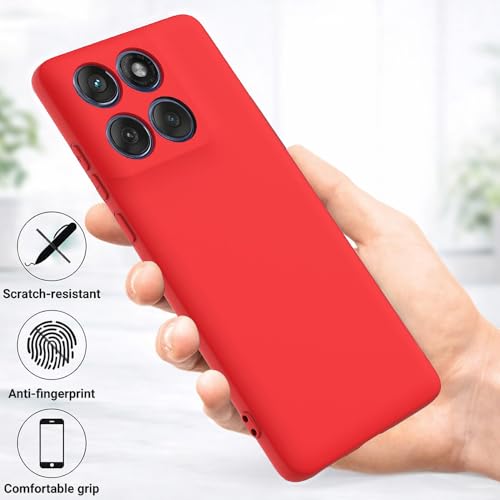 Image of Back Cover Compatible with Motorola Moto Edge 70 Fusion 5G | Full Camera Protection | Premium Liquid Silicon Case | Flexible Bumper Case for Motorola Moto Edge 70 Fusion 5G (Red)