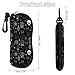 HEBVASS Fashion Slim Eyewear Organizer Skull Cat Moon Gothic Pattern Black, Zippered Protective Case for Sunglasses & Reading Glasses, Portable Design for Daily Use