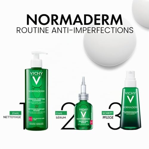 Vichy Normaderm Gel Nettoyant Purifiant Peaux Grasses Acnéiques Probiotiques