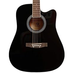 Fazley W40-BK guitare acoustique folk noire - Les Beatles, Paul McCartney, John Lennon, RIngo Starr, George Harrison Fazley W40-BK guitare acoustique folk noire – Image 4