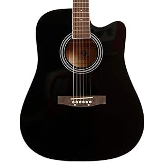 Fazley W40-BK guitare acoustique folk noire - Les Beatles, Paul McCartney, John Lennon, RIngo Starr, George Harrison Fazley W40-BK guitare acoustique folk noire – Image 4