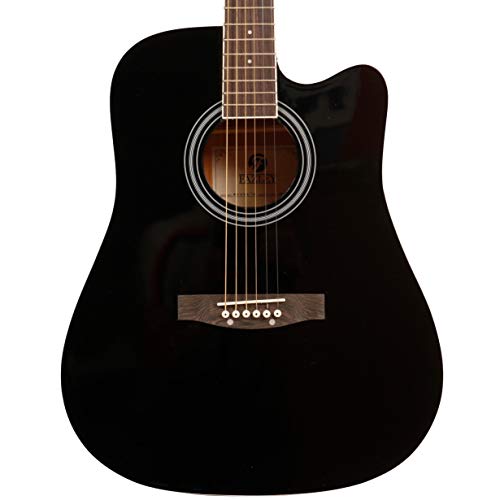 Fazley W40-BK guitare acoustique folk noire - Les Beatles, Paul McCartney, John Lennon, RIngo Starr, George Harrison Fazley W40-BK guitare acoustique folk noire – Image 5