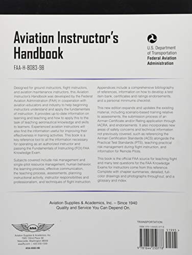 Aviation Instructor's Handbook: Faa-H-8083-9b