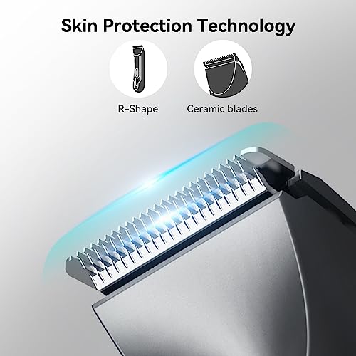 Body-Hair-Trimmer-for-Men-kensen-Electric-Groin-Hair-Trimmer-Rechargeable-Ball-Shaver-Groomer-Replaceable-Ceramic-Blade-Heads-Waterproof-WetDry-Clippers-Male-Pubic-Hair-Hygiene-Razor