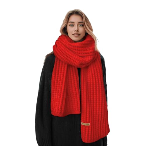 Winter Chunky Knit Scarfs Women's Thick Warm Knit Scarves Soft Long Chunky Knitted Scarf for Outddor Men & Women