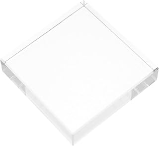 HANABASS Vidrio Decorativo Claro Artesanía en el hogar Claro pisapapeles Cuadrado Peso de Papel de Vidrio Clear Crystal Square empapazado Cristal Transparente