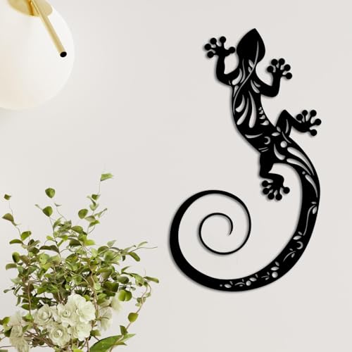 Décoration murale pour jardin avec lézard suspendu fixe - 7