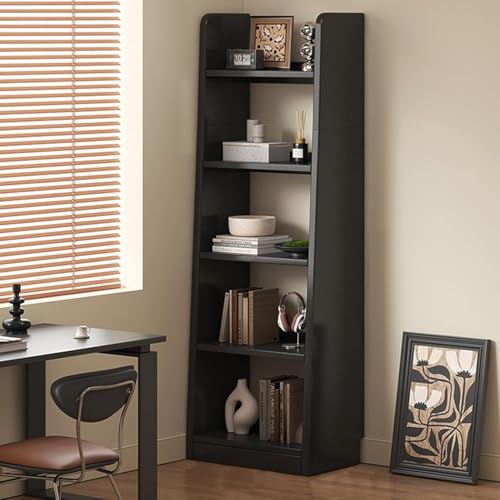 Estante de madera de 5 niveles, estante de almacenamiento independiente, estante de exhibición para sala de estar y dormitorio, organizador resistente para libros y decoración, muebles modernos para