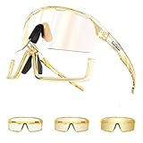 SCVCN Fahrradbrille Selbsttönend Photochrome MTB Brille Herren Damen Rennrad Sonnenbrille Klar Sportbrille Radsport S144