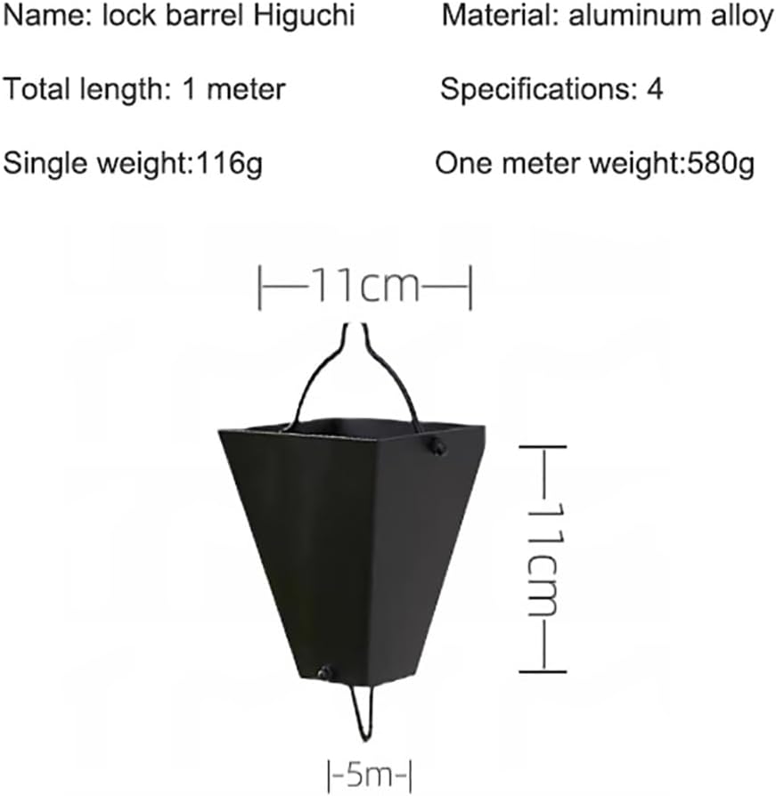 GeRRiT Square Link Rain Chain, Decorative Chimes Gutter Downspout & Divert Water Away from Home Functional and Decorative Replacement for Gutter Downspouts (Color : D)