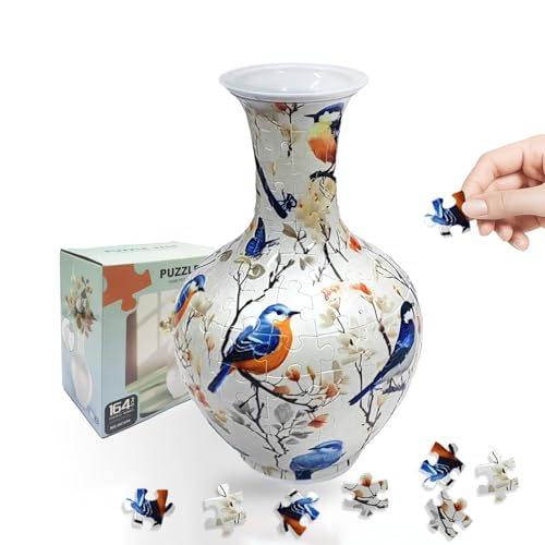 Yizhor Unique 3D Puzzle Vase, 162 Curved Pieces DIY Flower Vase Craft Kit & 3D Puzzles for Adults, Creative Jigsaw Art Project Home Décor Centerpiece, for Women