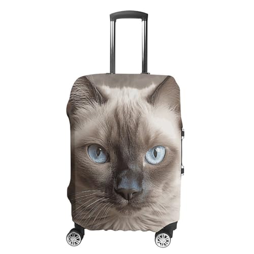 Beautiful Siamese Cat Luggage Cover Protector - Travel Suitcase Sleeve with Dual-Sided Prints, Universal Fit 18-32 Inch, Washable Anti-Scratch Travel Baggage Cover M