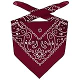 Lipodo Bandana Kopftuch Multifunktionstuch Baumwolle Unisex Sommer Winter Bordeaux