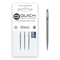 Harrows Quick Point Steeltip Dartspitzen | Ersatz-Dartspitzen in Schwarz & Silber | 26mm, 30mm, 35mm, 40mm & 42mm | Kompatibel mit QP System (Silver, 30MM) – Ansicht 1
