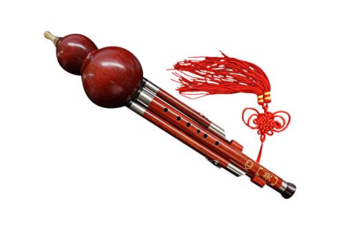 Premium Sandalwood 3 Octaves Hulusi Flute Woodwind #110 + Case + How To Play Guide #TOP14