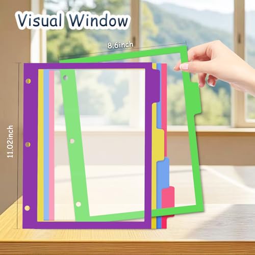 Image of 5 Tab Binder Dividers, 30 PCS /6 Set Letter Size Page Dividers for 3 Ring Binder,Index tabs 8.5 * 11 inch (30)